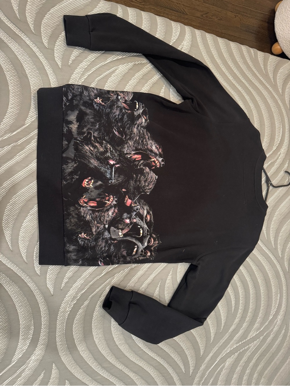Givenchy Black Crewneck Sweater with Multi-Bear Graphic